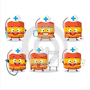 Doctor profession emoticon with cylindrical firecracker cartoon character