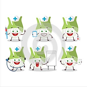 Doctor profession emoticon with fenel cartoon character