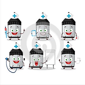 Doctor profession emoticon with whiteboard marker cartoon character