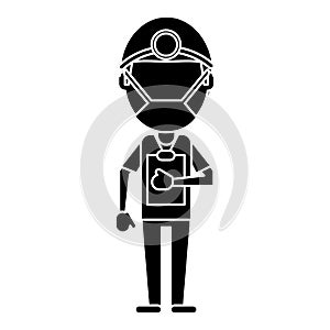 Doctor professional surgery mask hat clipboard pictogram photo