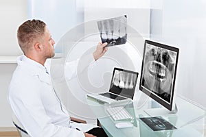Doctor or radiologist looking at an x-ray online photo