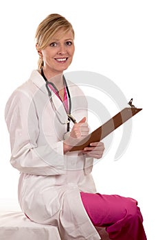 Doctor reading patient chart