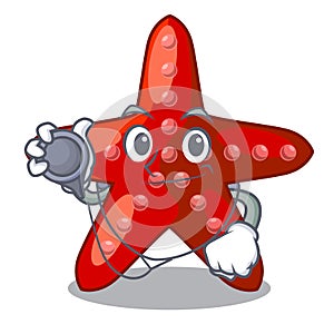 Doctor red starfish isolated with the character