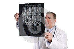 Doctor reviews X-rays