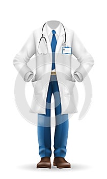 doctor in a robe, uniform, work clothes vector illustration