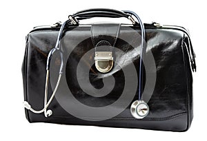 Doctor's bag with stethoscope