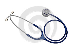 Doctor`s blue stethoscope for examining