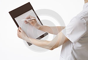 Doctor's hand holding a tablet