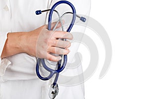 Doctor's hands with stethoscope