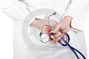 Doctor's hands with stethoscope