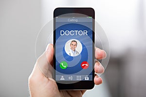 Doctor`s Incoming Call On Smartphone