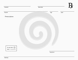 Doctor`s Rx pad template. photo