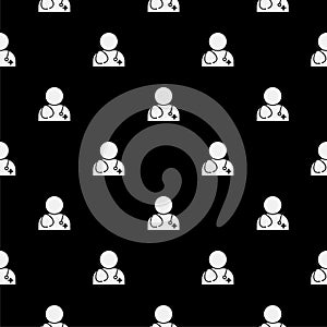 Doctor seamless pattern isolated on black background
