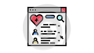 doctor search online web site color icon animation