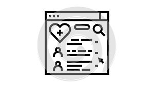 doctor search online web site line icon animation