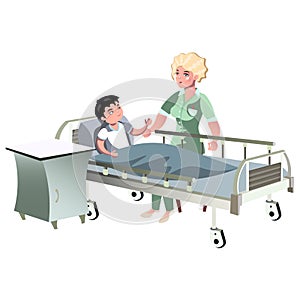 Doctor is seeing a small boy