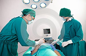 Doctor shake hands with patient for encourage and trust at hospital.