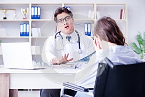 The doctor sharing discouraging lab test results to patient