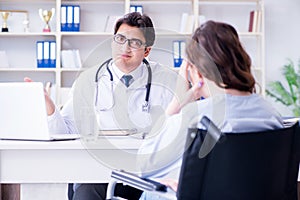 The doctor sharing discouraging lab test results to patient