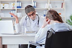 The doctor sharing discouraging lab test results to patient