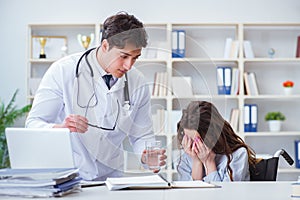 The doctor sharing discouraging lab test results to patient
