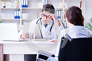 The doctor sharing discouraging lab test results to patient