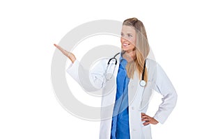 Doctor showing copy space