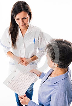 Doctor showing a ECG heartbeat