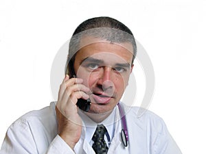 Doctor speaking to the phone