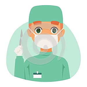 Doctor specialist avatar face vector