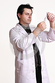 Doctor with sterile solution