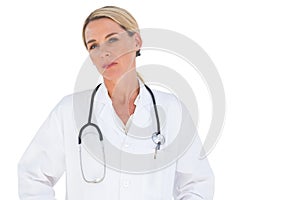 Doctor with stethoscope around her neck