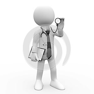 Doctor with a stethoscope auscultation photo