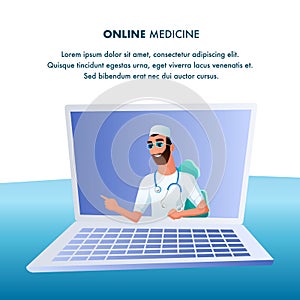 Doctor with Stethoscope Consult Patient Online