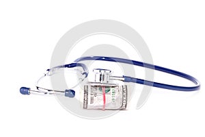 Doctor stethoscope with dollars