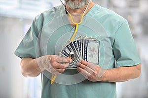 Doctor with Stethoscope on Generic Social Security Cards