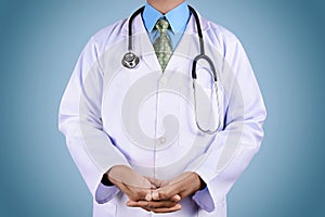 Doctor with stethoscope isolated