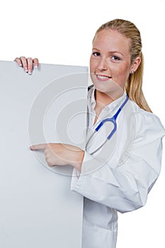 Doctor with stethoscope and shield