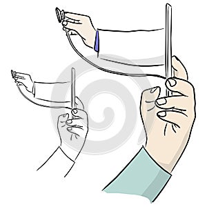 Doctor with a stethoscope on smartphone screen vector illustration sketch doodle hand drawn with black lines isolated on white