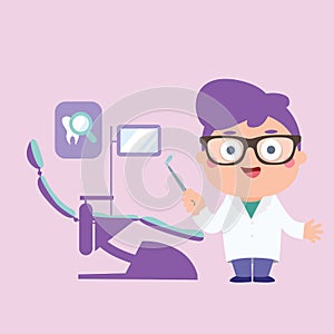 Doctor stomatologist cartoon illustration