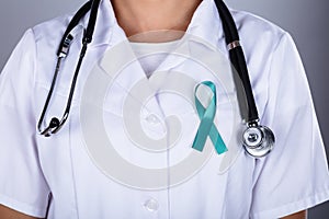 Doctor Supporting Ovarian Cancer Awareness