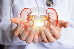 Doctor supports kidneys healthy. photo