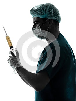 Doctor surgeon Anesthetist man holding surgery