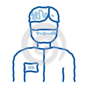 Doctor Surgeon Man doodle icon hand drawn illustration