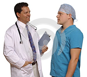 Doctor and surgeon meeting