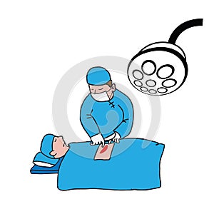 Doctor surgeon operation cartoon drawing