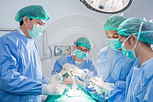 Doctor and Surgery team operating