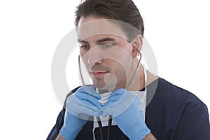 Doctor in surgical scrubs
