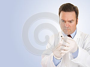 Doctor with Syringe Copyspace