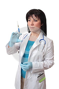 Doctor syringe vaccination